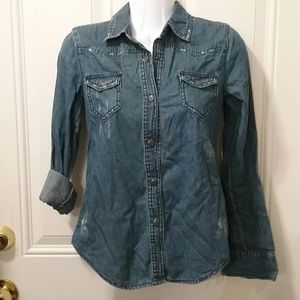 Miley Cyrus Max Azria Denim Shirt